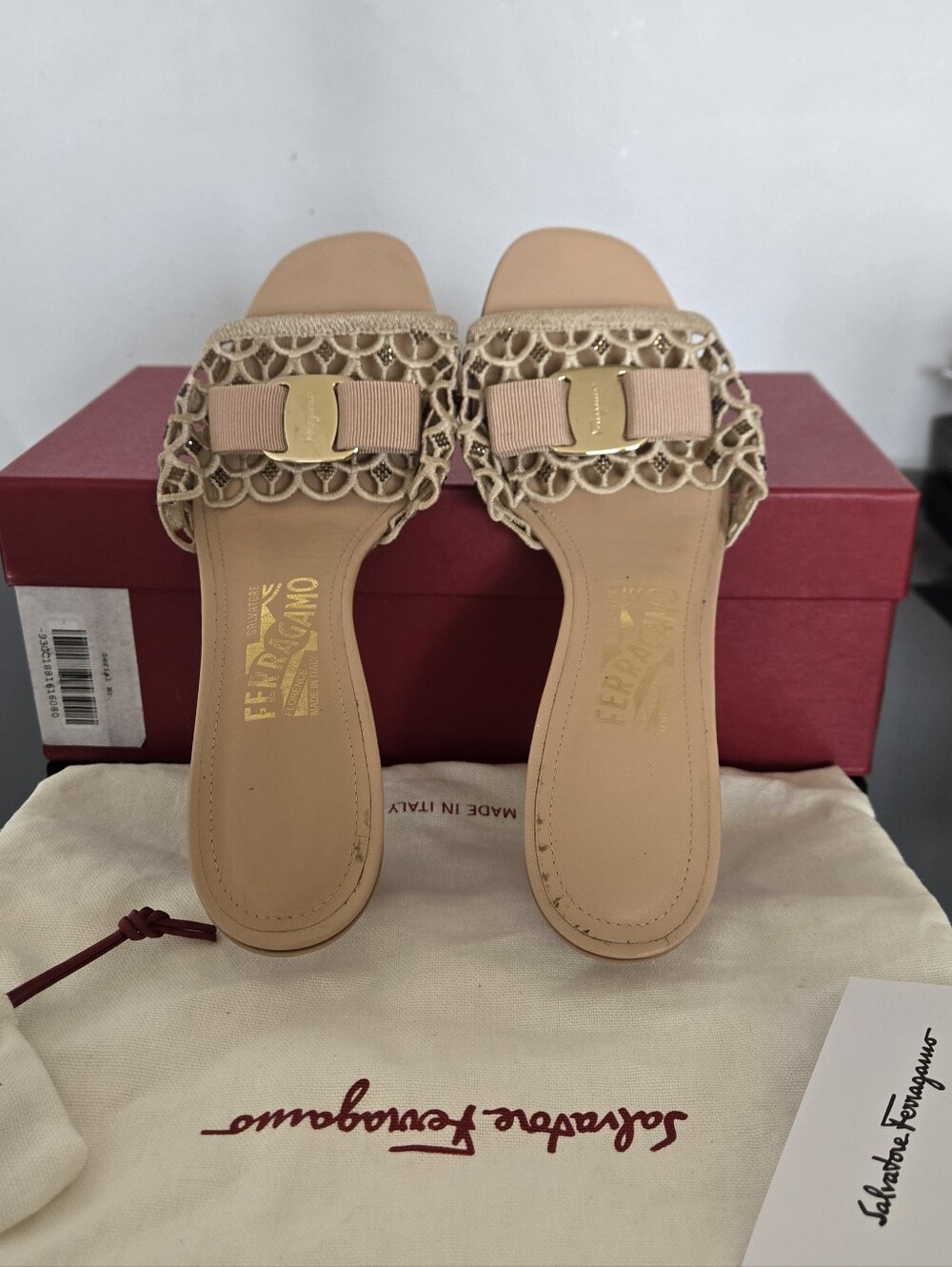 Salvatore Ferragamo Amaretti Vara Bow Mule Sandals